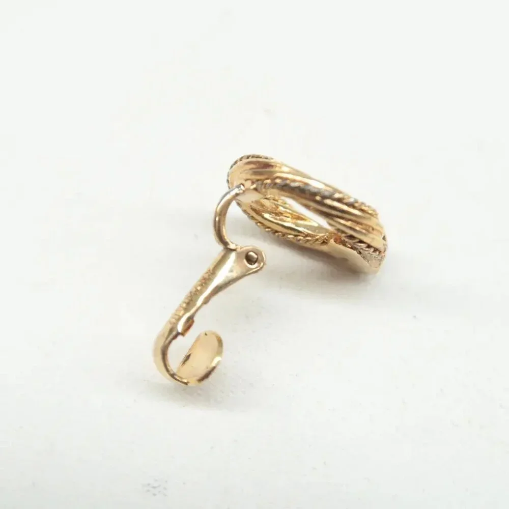 100% Authentic DIOR Gold Metal Clip-On Earrings 281-092724 - Picture 2 of 9